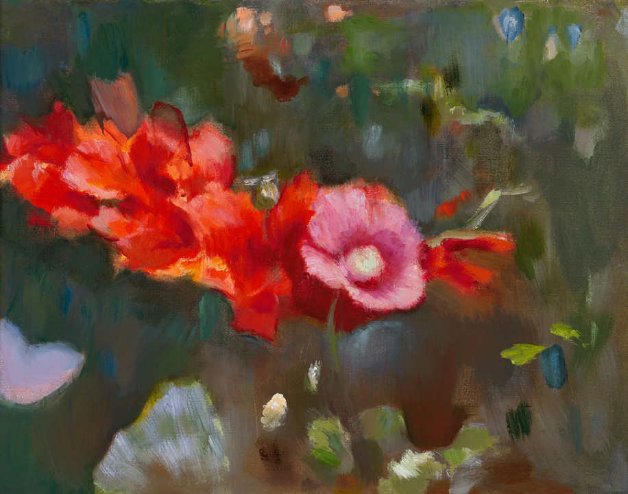 Poppy with Leaning Gladiola – Theresa Oats